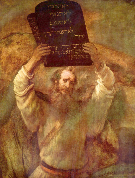 Moses and the en Commandments - رامبراند ، هنرمند نقاش