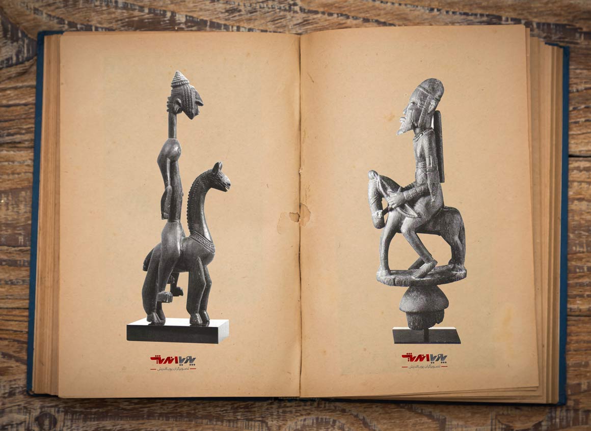 horse rider wooden sculpture in african - مجسمه سازی در آفریقا